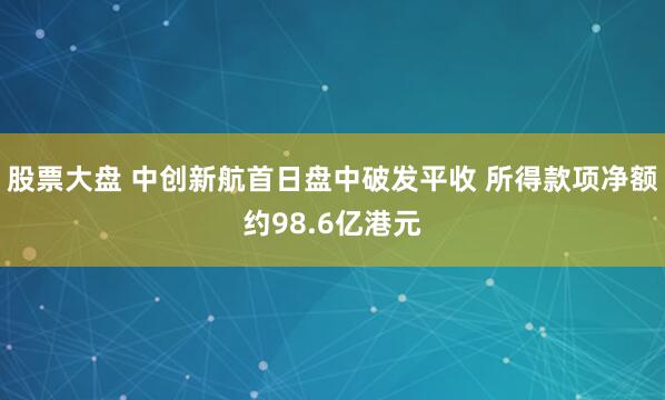 股票大盘 中创新航首日盘中破发平收 所得款项净额约98.6亿港元